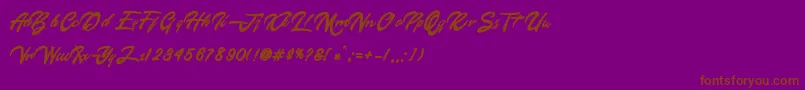 Happy New Year-fontti – ruskeat fontit violetilla taustalla