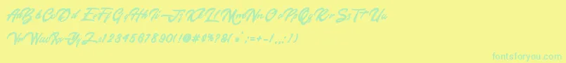 フォントHappy New Year – 黄色い背景に緑の文字
