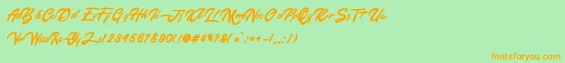 Happy New Year Font – Orange Fonts on Green Background
