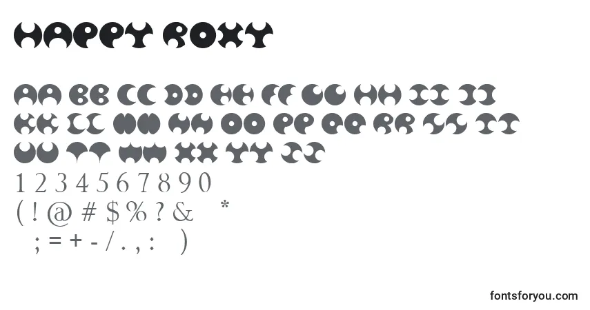 Schriftart Happy Roxy – Alphabet, Zahlen, spezielle Symbole