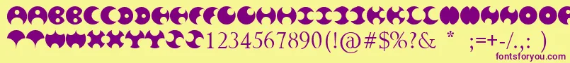 Happy Roxy Font – Purple Fonts on Yellow Background