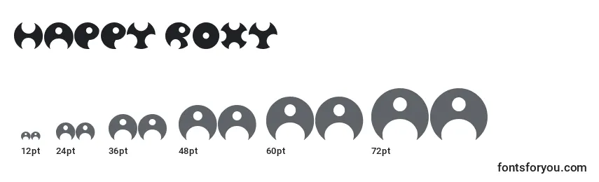 Happy Roxy Font Sizes