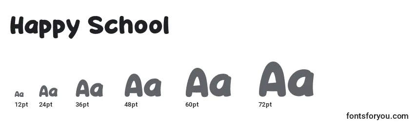 Happy School Font Sizes