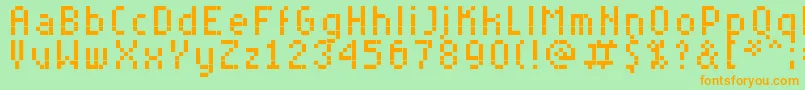 RittswoodyoungExtended Font – Orange Fonts on Green Background