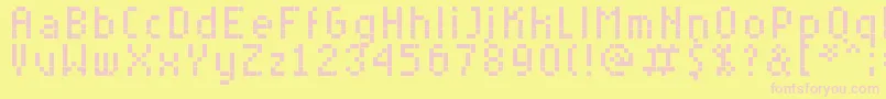 RittswoodyoungExtended Font – Pink Fonts on Yellow Background