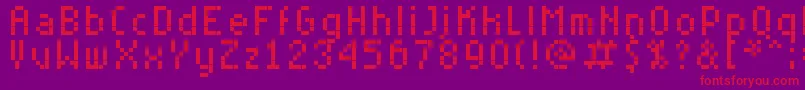 RittswoodyoungExtended Font – Red Fonts on Purple Background