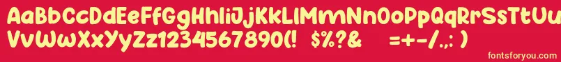 Happy School Font – Yellow Fonts on Red Background