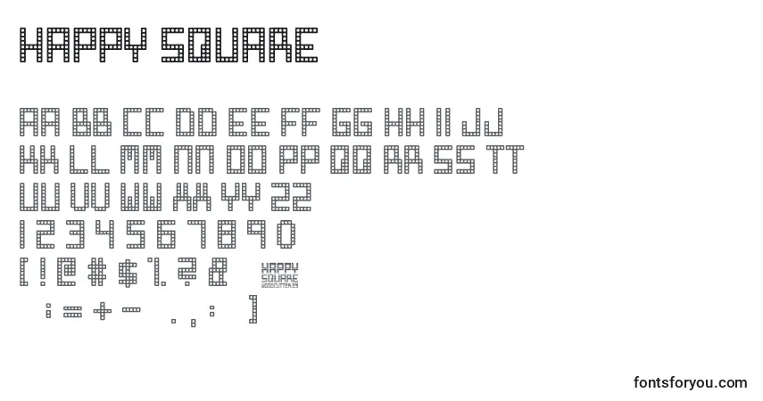 Fuente Happy Square - alfabeto, números, caracteres especiales