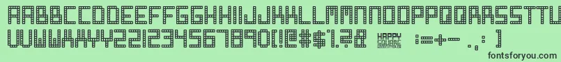 Happy Square Font – Black Fonts on Green Background