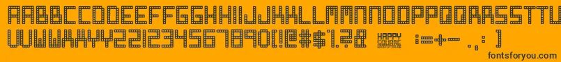 Happy Square Font – Black Fonts on Orange Background