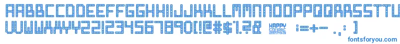 Шрифт Happy Square – синие шрифты на белом фоне