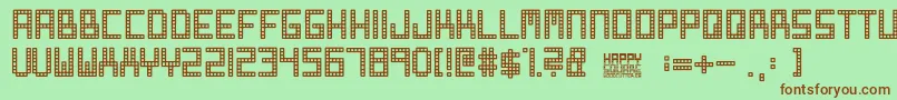 Happy Square Font – Brown Fonts on Green Background