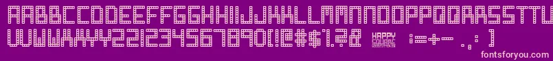 Happy Square Font – Pink Fonts on Purple Background