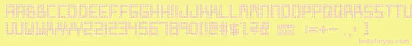 Happy Square Font – Pink Fonts on Yellow Background