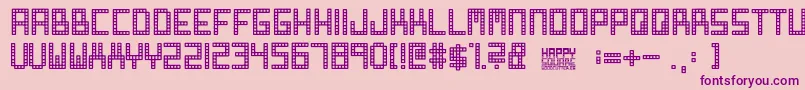 Happy Square Font – Purple Fonts on Pink Background