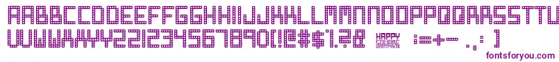 Шрифт Happy Square – фиолетовые шрифты на белом фоне