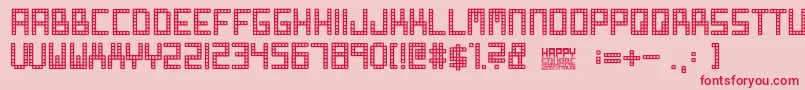 Happy Square Font – Red Fonts on Pink Background