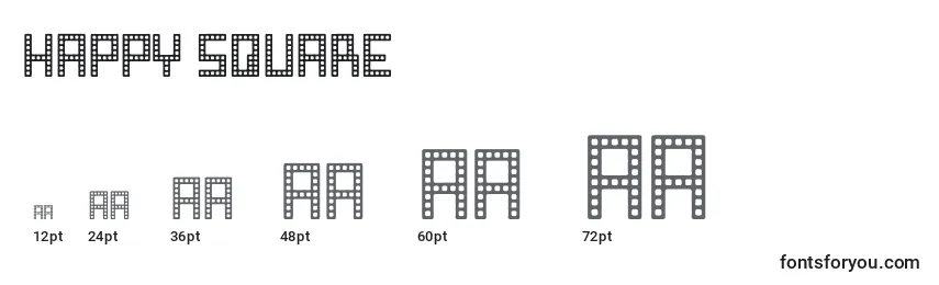 Happy Square Font Sizes