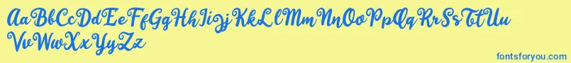 Happy Sunday Font – Blue Fonts on Yellow Background