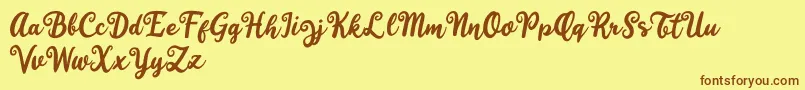 Fonte Happy Sunday – fontes marrons em um fundo amarelo