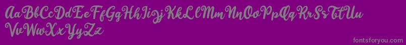 フォントHappy Sunday – 紫の背景に灰色の文字