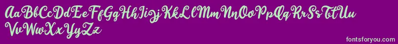 Fonte Happy Sunday – fontes verdes em um fundo violeta