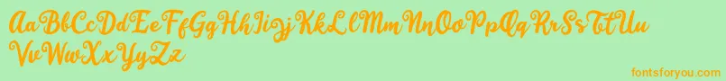 Happy Sunday Font – Orange Fonts on Green Background