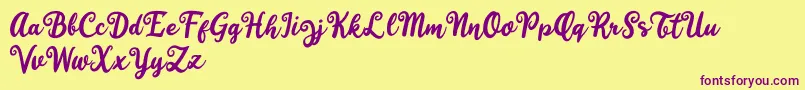 Happy Sunday Font – Purple Fonts on Yellow Background