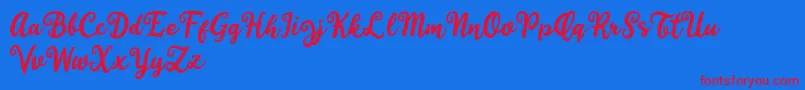 Happy Sunday-Schriftart – Rote Schriften auf blauem Hintergrund