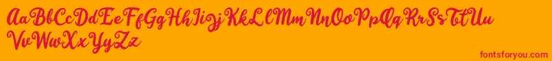 Happy Sunday Font – Red Fonts on Orange Background