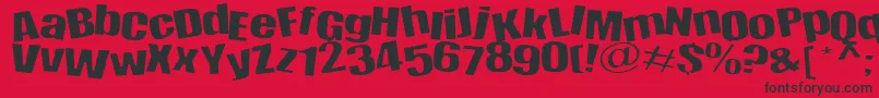 フォントHappy – 赤い背景に黒い文字