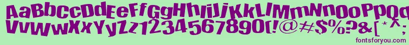 Happy-Schriftart – Violette Schriften auf grünem Hintergrund