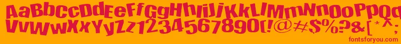 Happy Font – Red Fonts on Orange Background