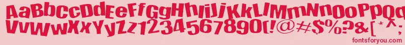 Happy Font – Red Fonts on Pink Background