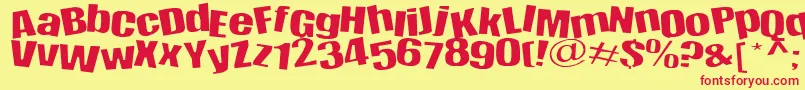 Happy Font – Red Fonts on Yellow Background