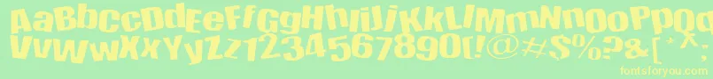 Happy Font – Yellow Fonts on Green Background