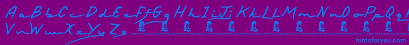 フォントHappyBirthday – 紫色の背景に青い文字