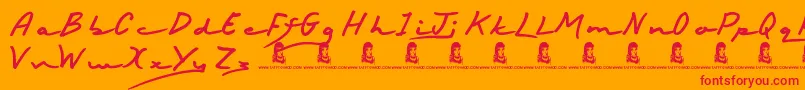 HappyBirthday Font – Red Fonts on Orange Background