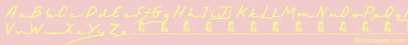 Weitere Informationen zur HappyBirthday-Schriftart HappyBirthday-Schriftart – Gelbe Schriften auf rosa Hintergrund