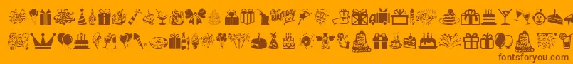 Шрифт HappyBirthday – коричневые шрифты на оранжевом фоне