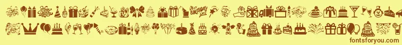 HappyBirthday Font – Brown Fonts on Yellow Background