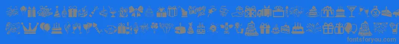 fuente HappyBirthday – Fuentes Grises Sobre Fondo Azul