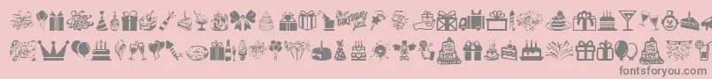 HappyBirthday-Schriftart – Graue Schriften auf rosa Hintergrund