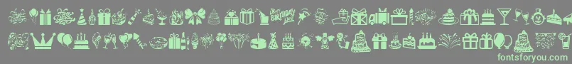 HappyBirthday Font – Green Fonts on Gray Background