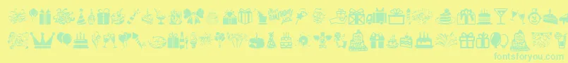 Fonte HappyBirthday – fontes verdes em um fundo amarelo