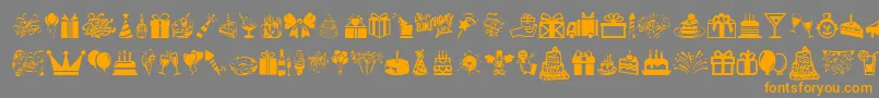 HappyBirthday Font – Orange Fonts on Gray Background