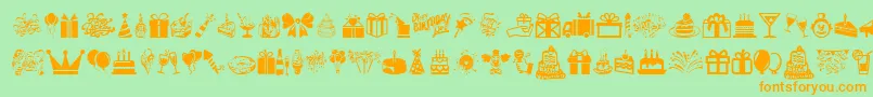 HappyBirthday Font – Orange Fonts on Green Background