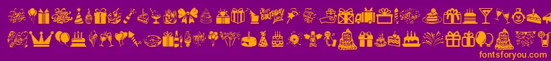 Fonte HappyBirthday – fontes laranjas em um fundo violeta