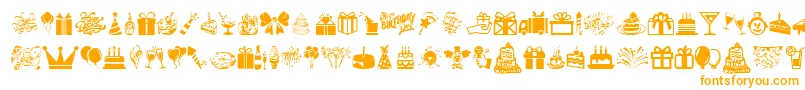 HappyBirthday Font – Orange Fonts on White Background