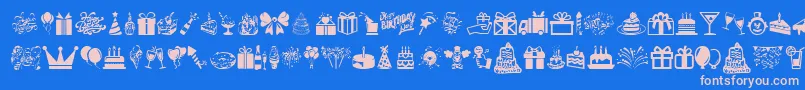 HappyBirthday Font – Pink Fonts on Blue Background